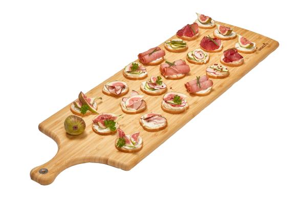 SmokeMax® XXL: enorme tagliere, tagliere, tagliere di design in legno di bambù naturale di alta qualità (oliato al 100% con olio d'oliva naturale)